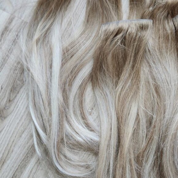 New! Foxy Locks Invisible Clip ins 20 inch 200 grams in creme brulee - Picture 6 of 7